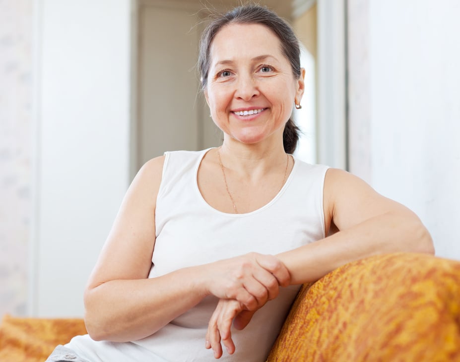 Smiling ordinary mature woman